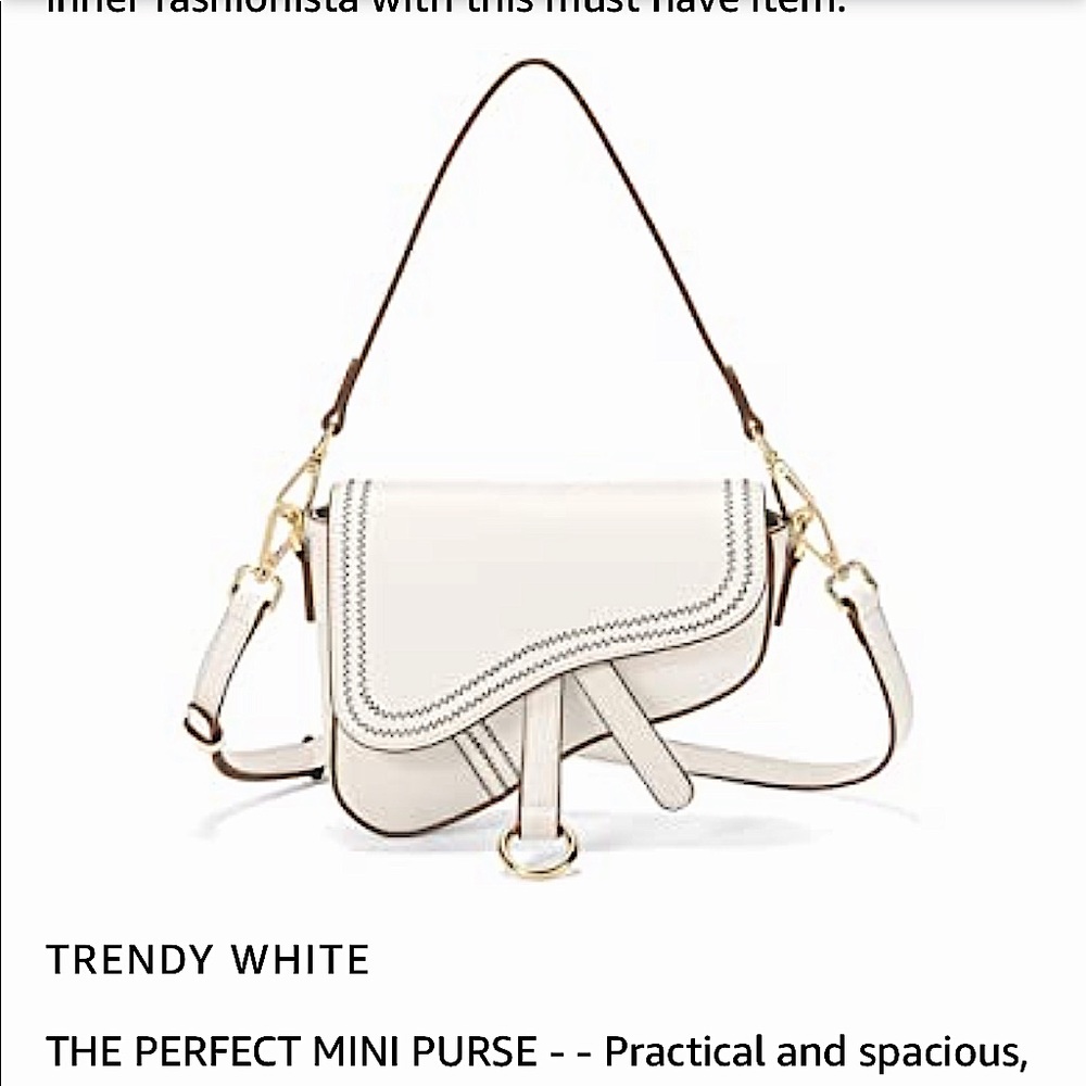 Amazon women’s vintage stitching mini saddle bag NWOT never worn